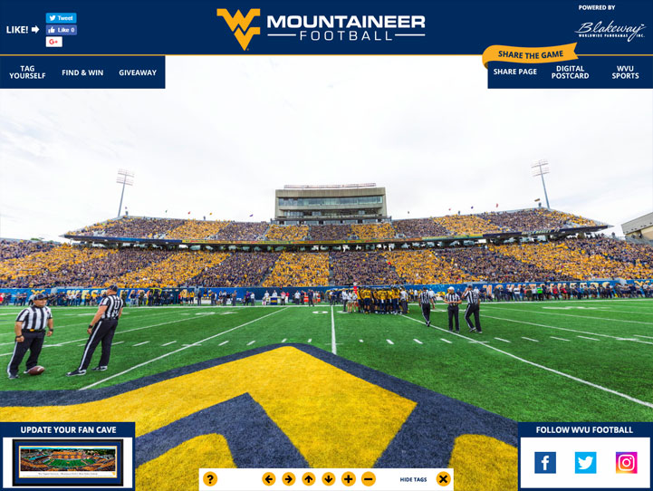 West Virginia Football Panoramic Poster - Mountaineer Field Stadium Print